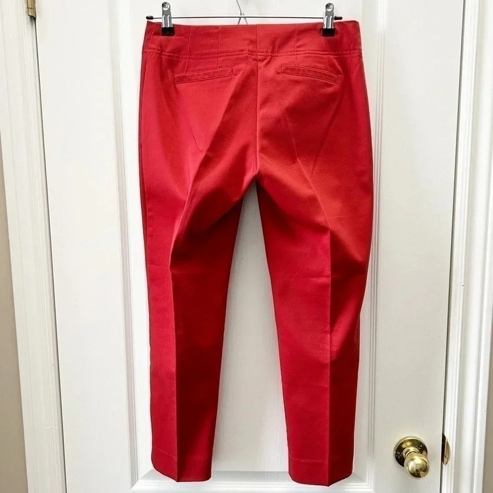 Ricki’s Slim Fit Ankle  Slit Cropped Pants Cotton Sateen Burnt Orange Size 0 - Picture 4 of 16